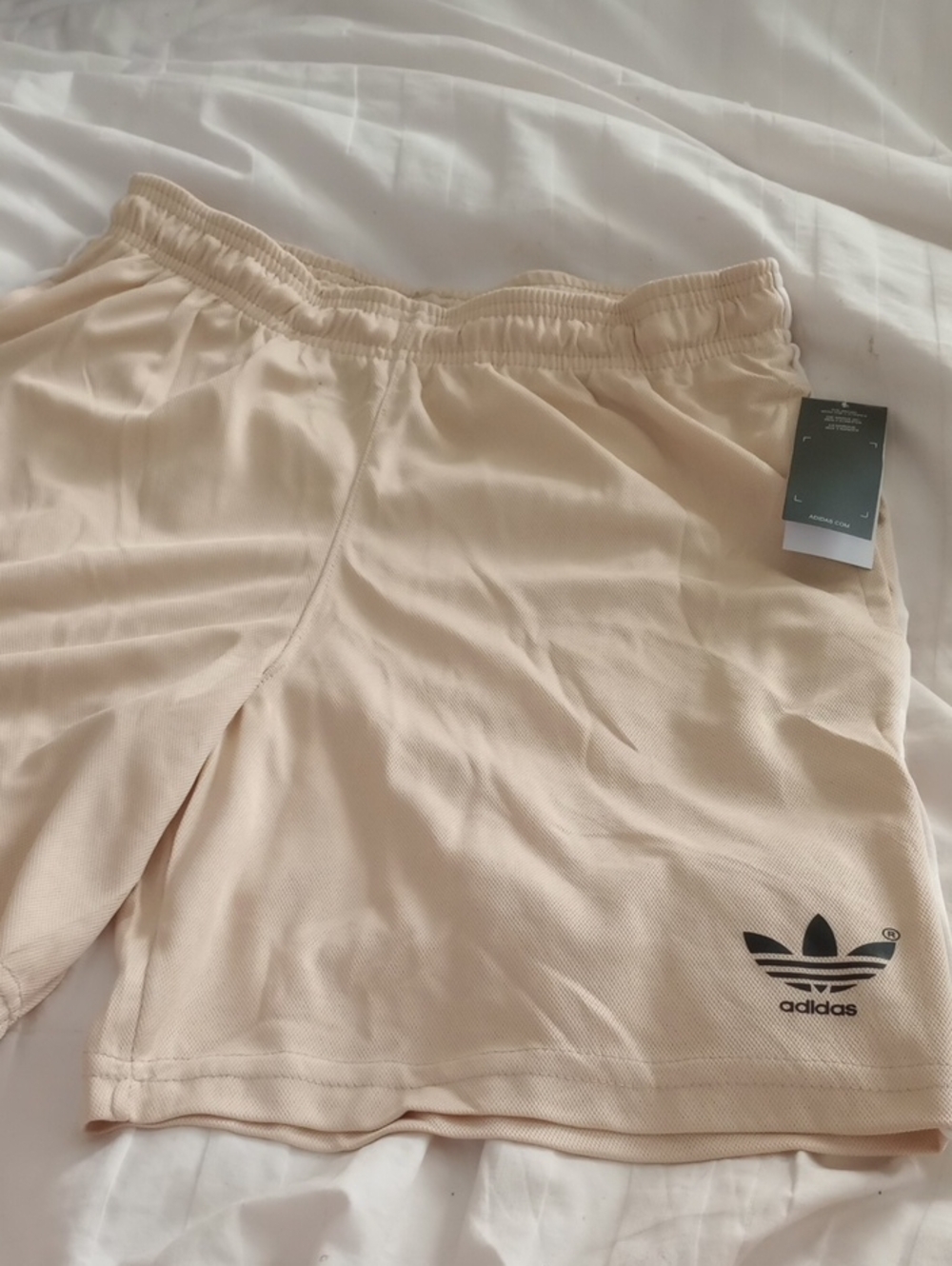 🔥2/$25 NWT ADIDAS Light Gold Athletic Training Shorts with Trefoil Logo
